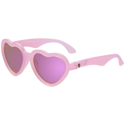 BABIATORS - Frosted Pink Heart | Purple Polarized Mirrored Lenses