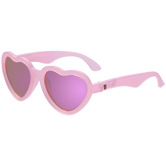 BABIATORS - Frosted Pink Heart | Purple Polarized Mirrored Lenses