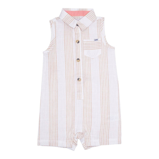 SAMMY + NAT - Jason Linen Romper in Desert Mirage Stripe