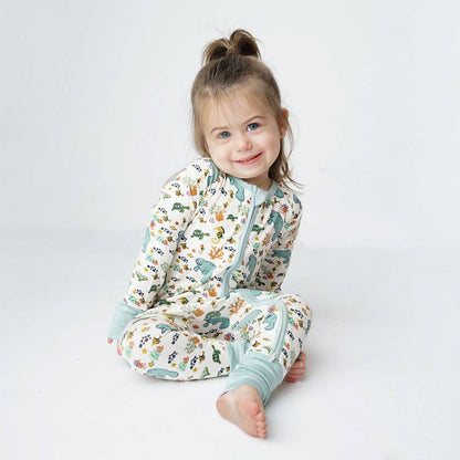 EMERSON AND FRIENDS- Manatee Bamboo Baby Pajamas Convertible Romper