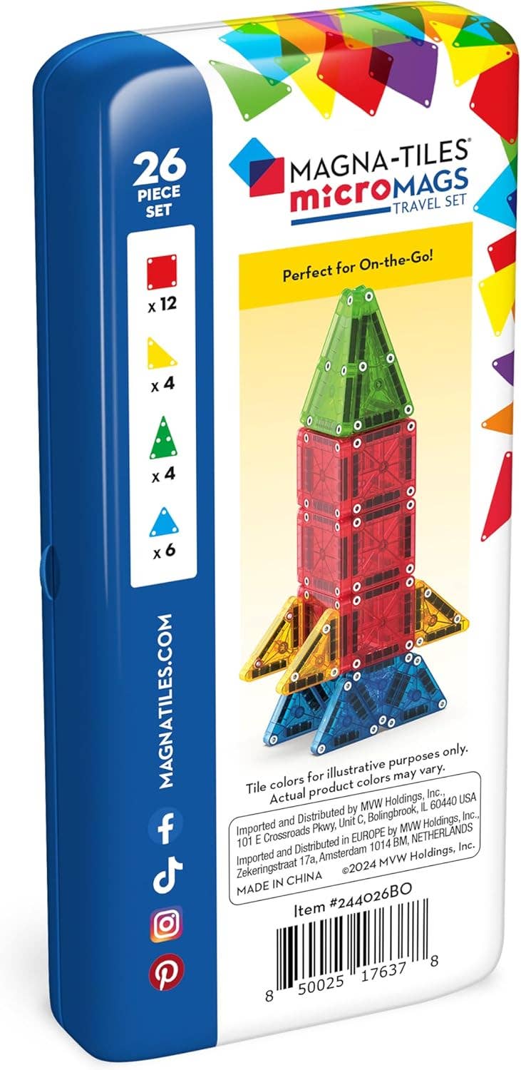 MAGNA-TILES -  MicroMAGS 26-Piece Travel Set