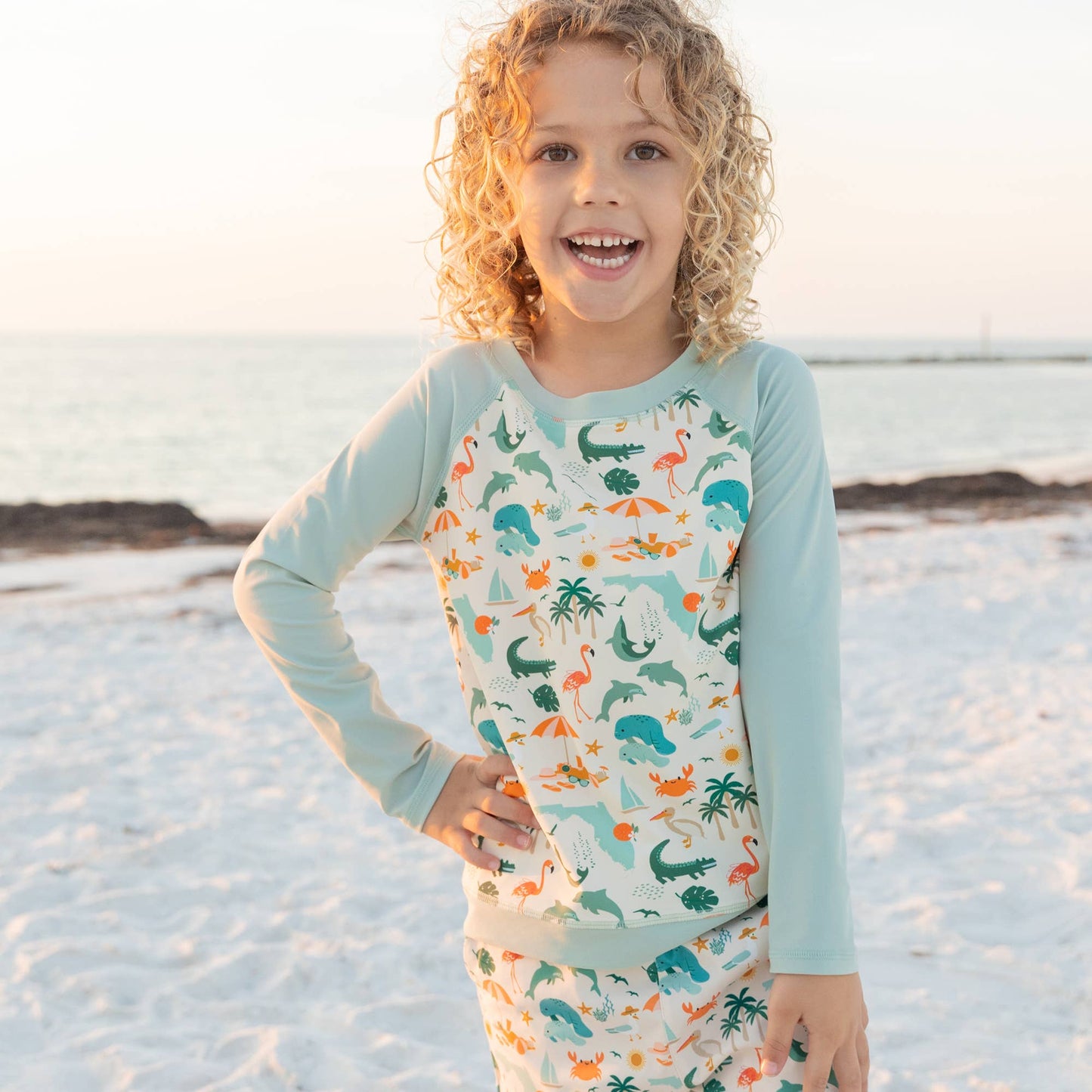 EMERSON & FRIENDS - Explore Florida Long Sleeve Baseball Rash Guard Shirt