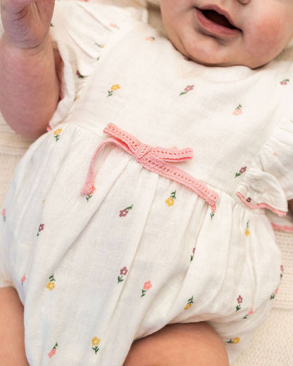 Margot Flower Baby Romper + Headband (Organic)