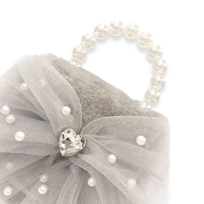 DOE A DEAR -  Mesh Bow Furry Purse