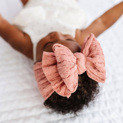 Baby Bling® Waffle FAB® textured soft nylon bow headband