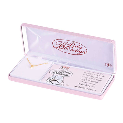 Necklace Baby Blessings Gold Cross-Girl