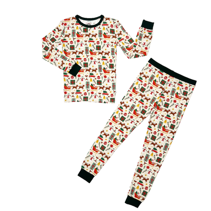 EMERSON & FRIENDS - Holiday Vintage Christmas Bamboo Kids Pajamas Toddler Set