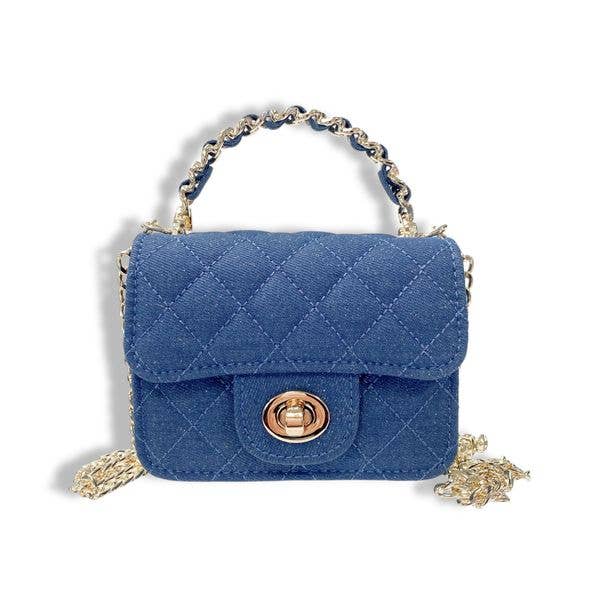 DOE A DEAR -  Sparkly Denim Quilted Purse