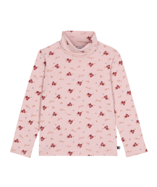 PETIT BATEAU - Girl Pointelle Floral Turtleneck