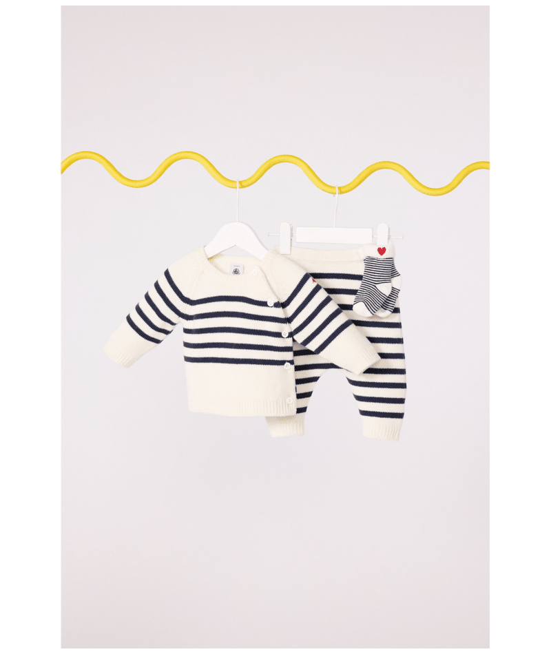 PETIT BATEAU - Baby 2 pc Knit Set Stripe Sweater and Pants