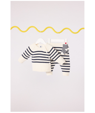 PETIT BATEAU - Baby 2 pc Knit Set Stripe Sweater and Pants