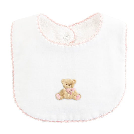 BABY CLUB CHIC - Pink Embroidered Pima Bib - Toys