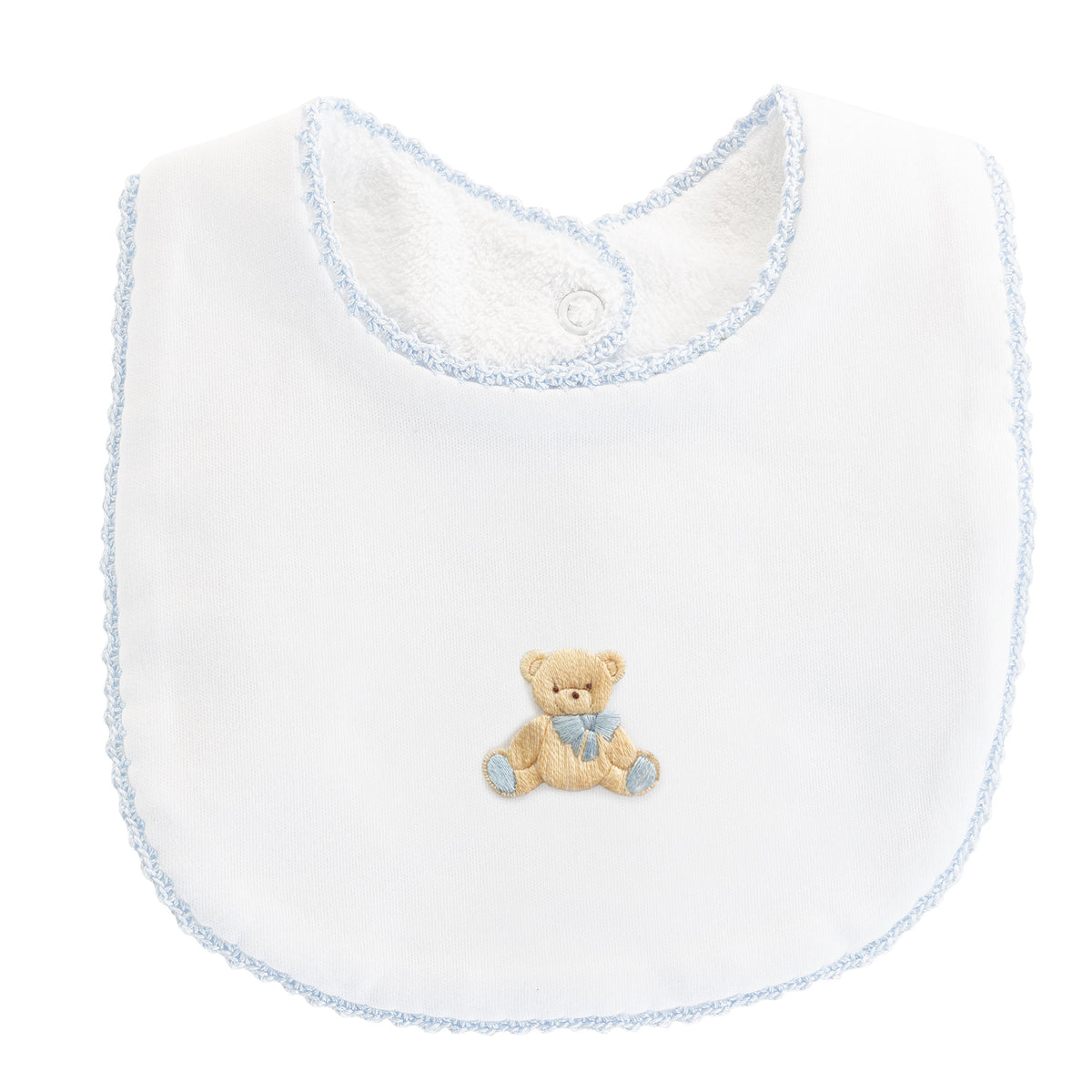 BABY CLUB CHIC - Blue Embroidered Pima Bib - Toys