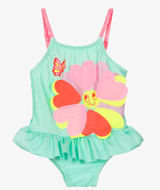 BILLIEBLUSH - Baby Swimsuit W/ 3D Flowers & Flouncy Skirt