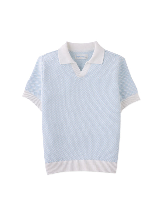 GINGERSNAPS - Lucius 2-Tone Polo With Ribbed Cuffs & Hem