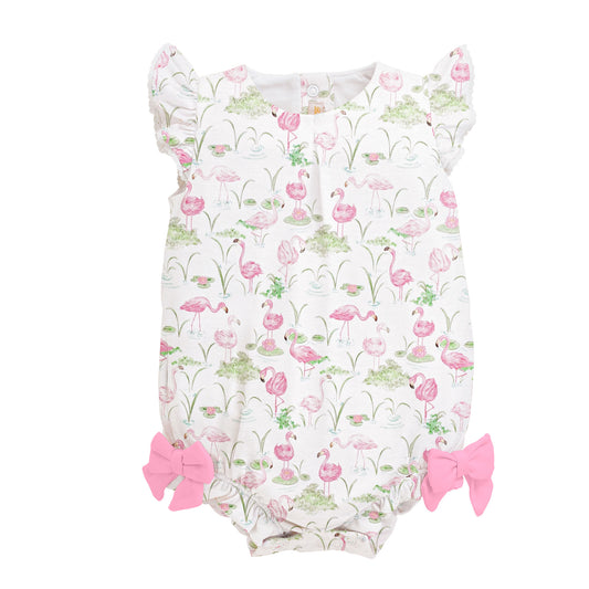 BABY CLUB CHIC - flamingo paradise bubble w/ruffles and bows