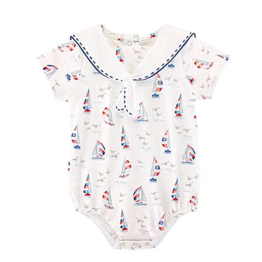 BABY CLUB CHIC - harbor days bubble w/sailor collar