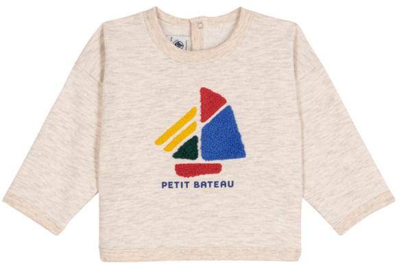 PETIT BATEAU - Baby Boy Sweatshirt With Logo Boat Graphic