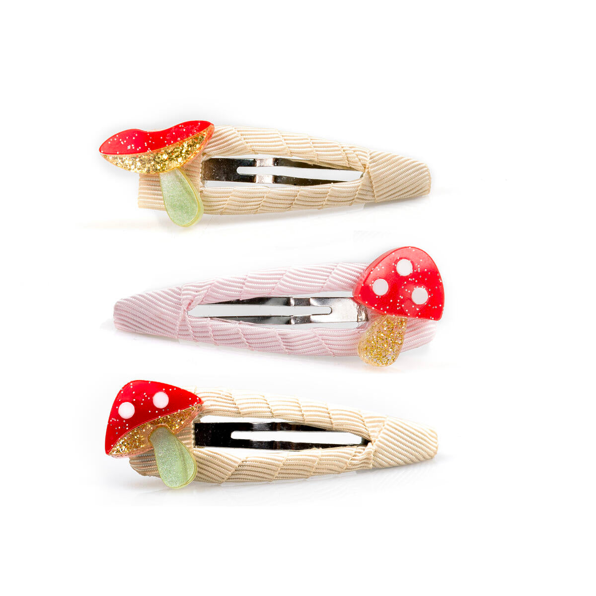 LILIES & ROSES - Mushroom Red Covered Snap Clips