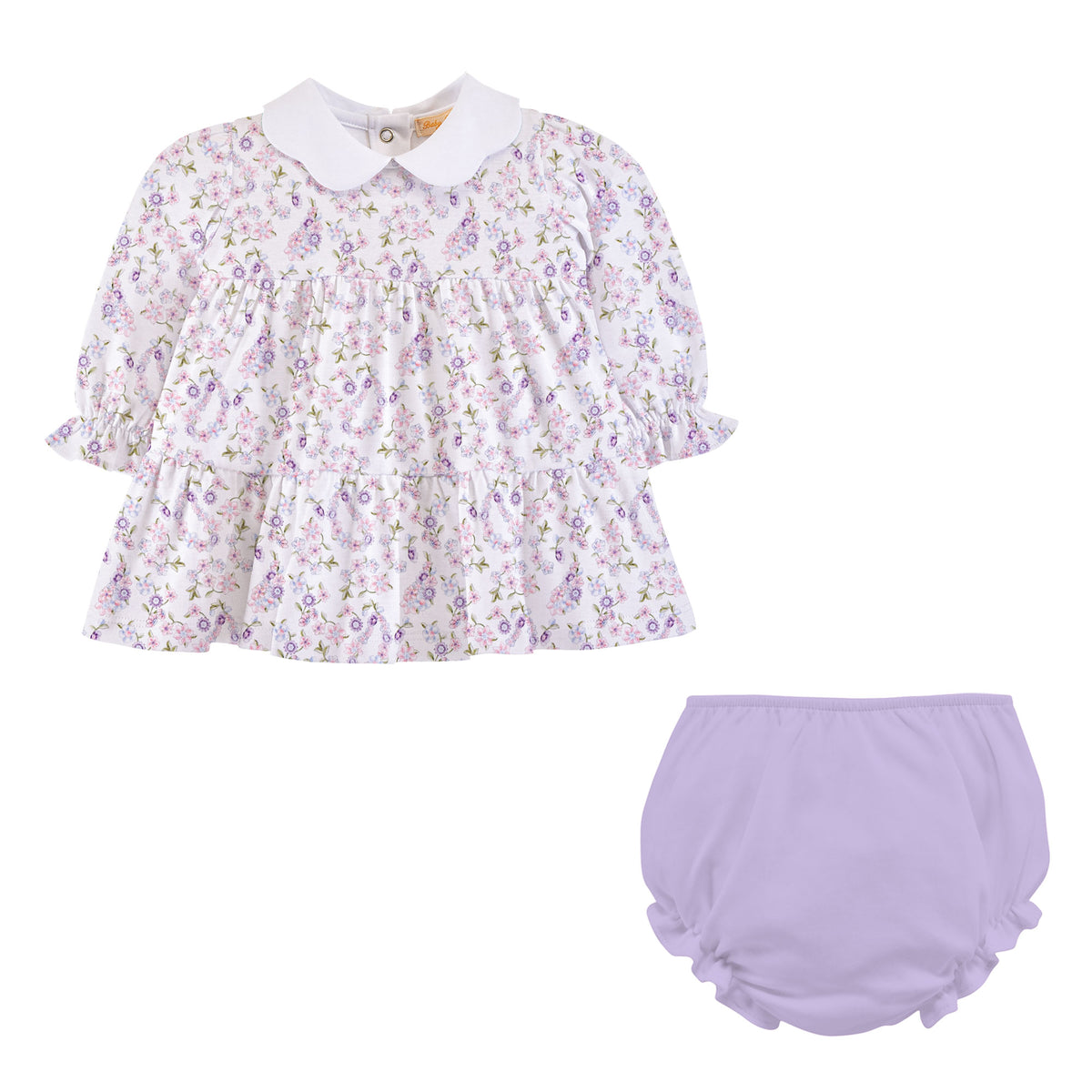 BABY CLUB CHIC - Paisley Romance Printed Pima Dress W/Scalloped Collar