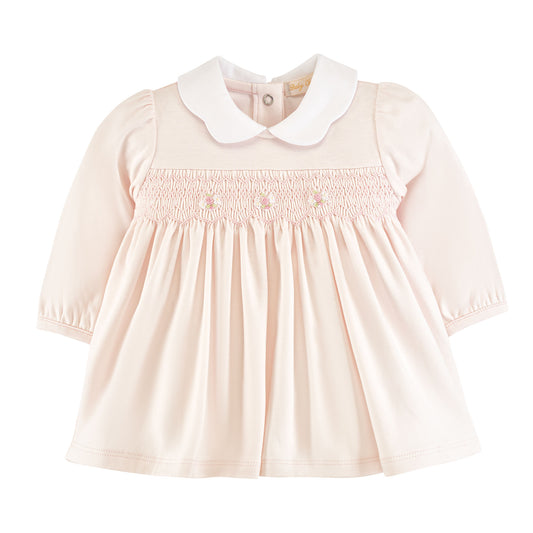 BABY CLUB CHIC - Sweet Roses Hand Smocked Dress W/Scallop Collar