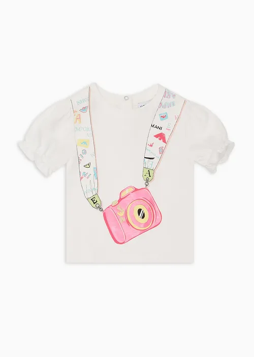 EMPORIO ARMANI - Baby Girl SS Tee W/Trompe L´oeil Graphic