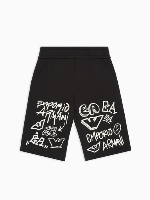 EMPORIO ARMANI - Boys Graffiti Logo Shorts D1