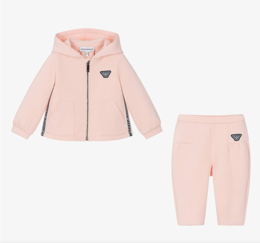 EMPORIO ARMANI - Baby Girl Zip Down Hoodie With Pants