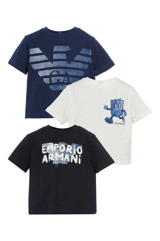 EMPORIO ARMANI - Baby Boy Tshirt With Logo Set x3