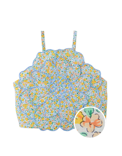 GINGERSNAPS - Eloise Halter Top With Large Flower Applique & Cont