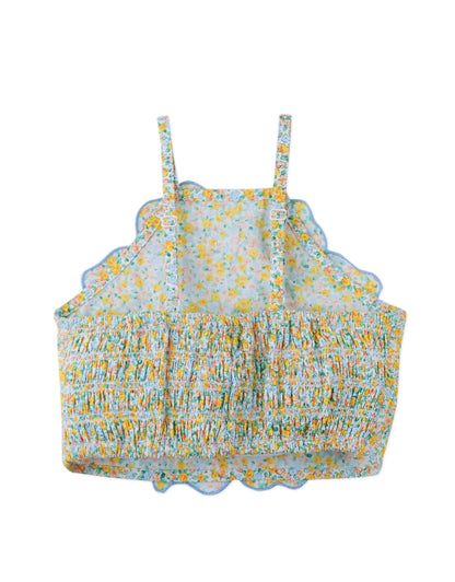 GINGERSNAPS - Eloise Halter Top With Large Flower Applique & Cont