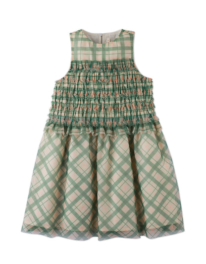 GINGERSNAPS - Martha Dress Verdant With Smocked Bodice