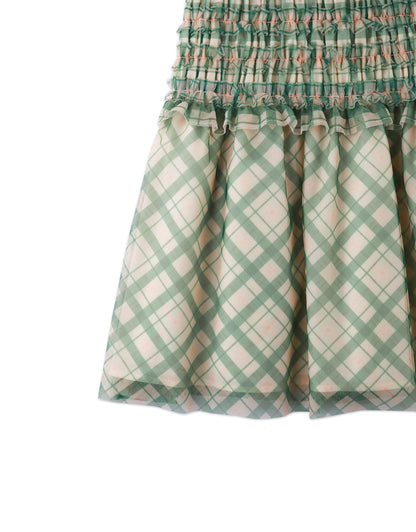 GINGERSNAPS - Martha Dress Verdant With Smocked Bodice