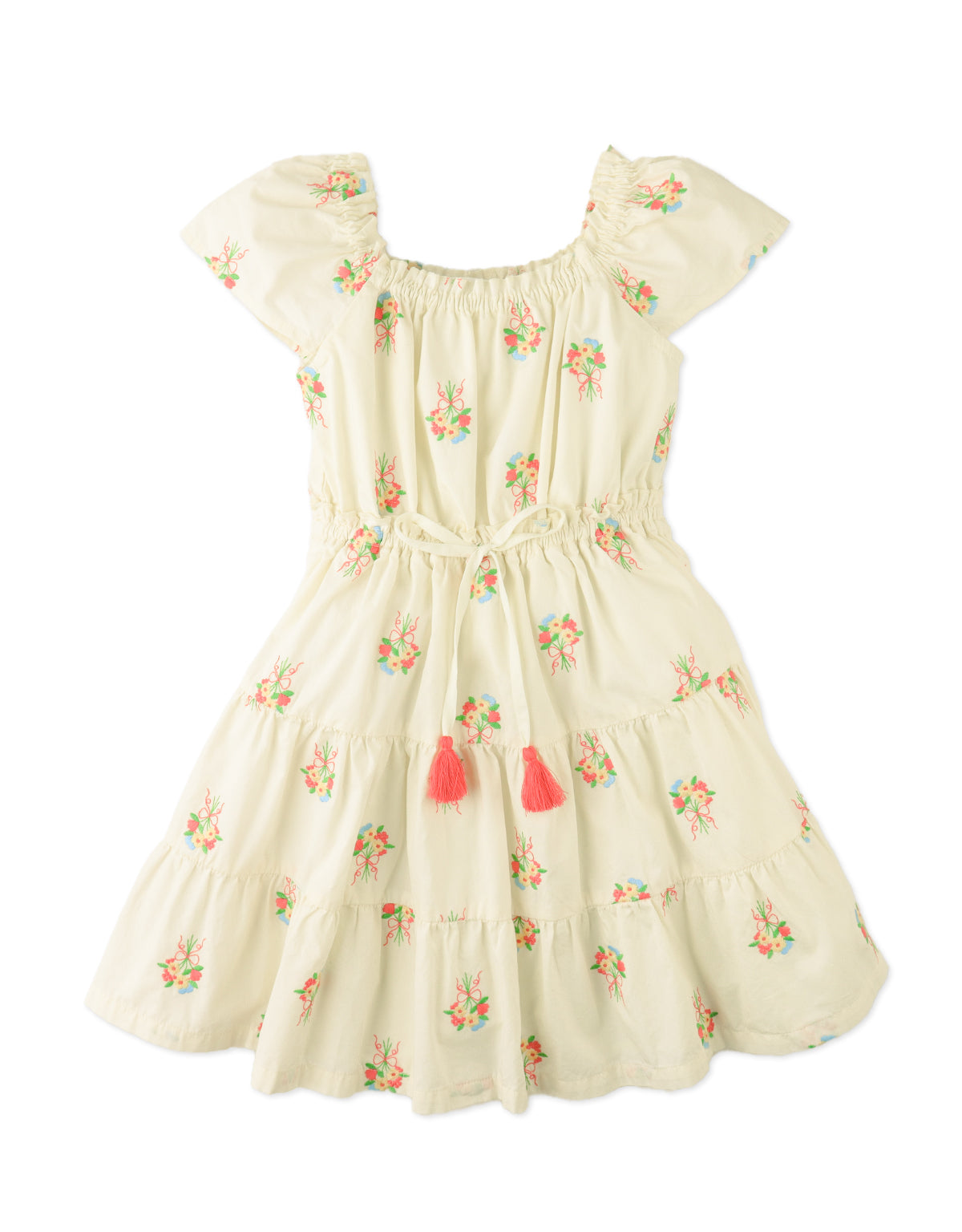 GINGERSNAPS - Avery Embroidered Dress With Bubble Sleeves
