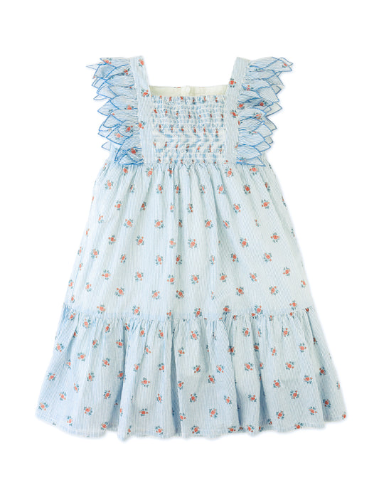 GINGERSNAPS - Chloe Apron Dress With Smocked Bodice & Petal Sleeve