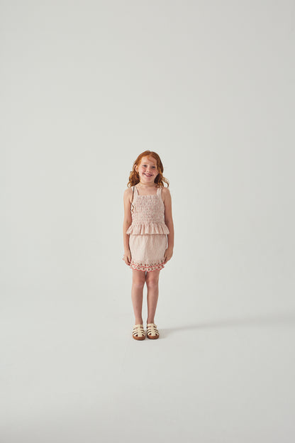 GINGERSNAPS - Remi Ruffled Hem Skort With Botanical Embroidery