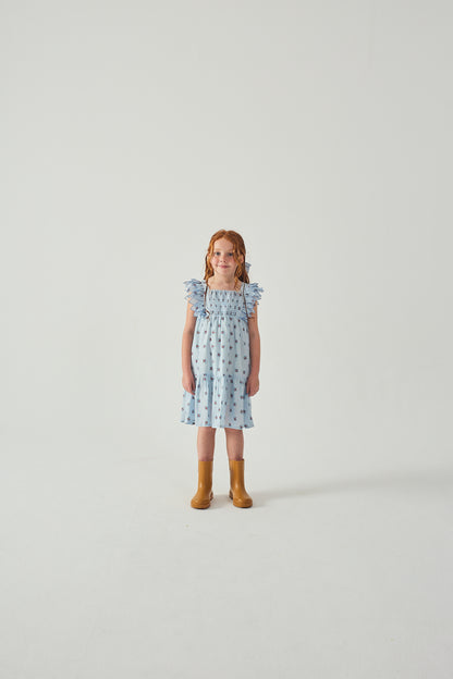 GINGERSNAPS - Chloe Apron Dress With Smocked Bodice & Petal Sleeve