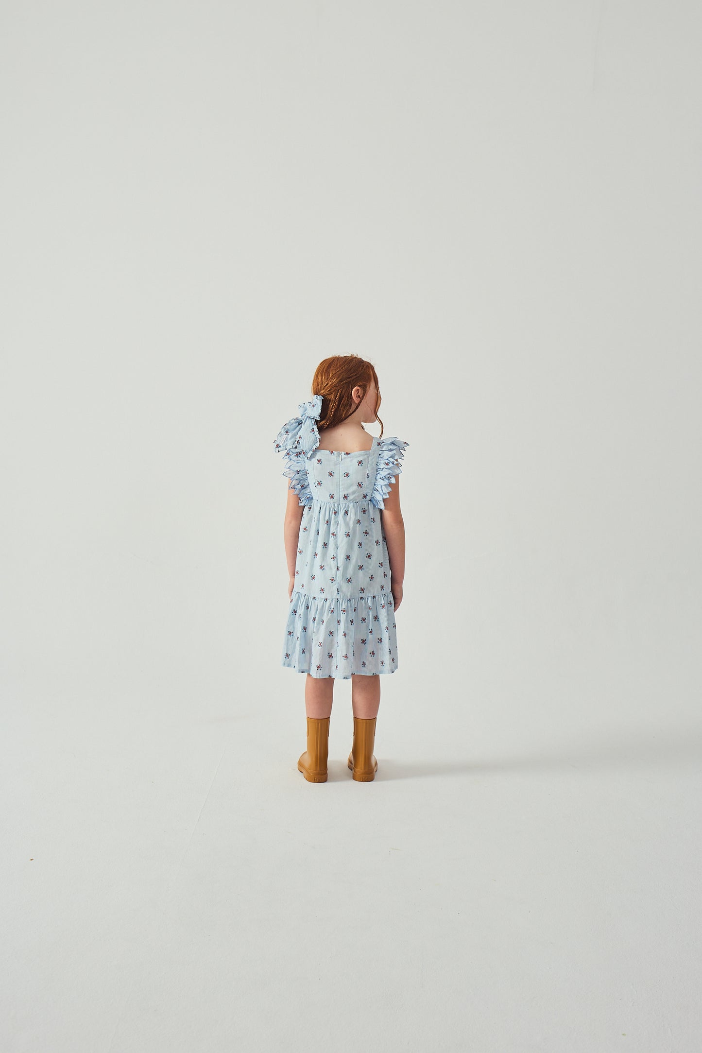 GINGERSNAPS - Chloe Apron Dress With Smocked Bodice & Petal Sleeve