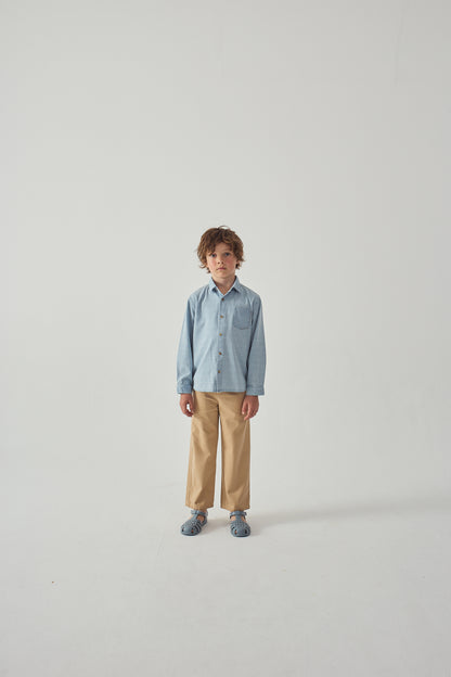 GINGERSNAPS - Julius Washed Denim Shirt With Contrast Thread