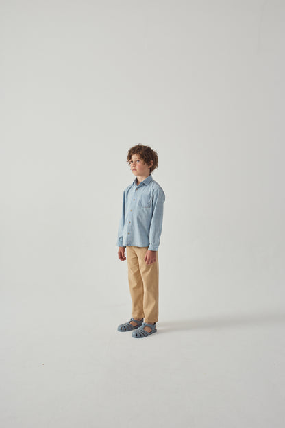 GINGERSNAPS - Julius Washed Denim Shirt With Contrast Thread