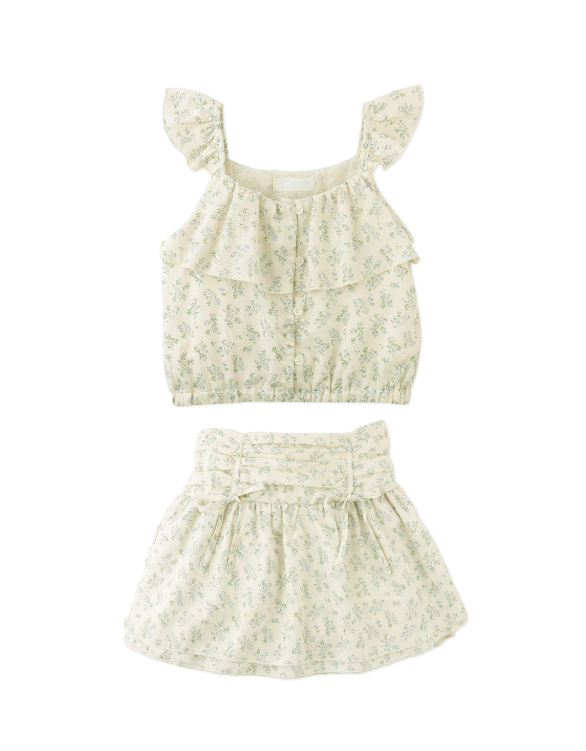 GINGERSNAPS - Ambessa Strappy Ruffled Top & Tiered Skirt Set