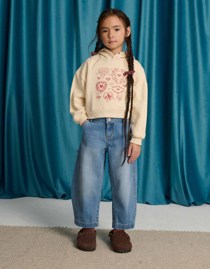 GINGERSNAPS - Isabela Hoodie With Hearts Cross Stitch