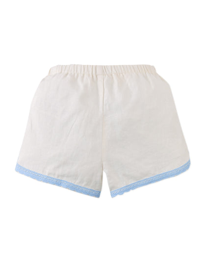 GINGERSNAPS - Nelly Cross-Stitch Shorts With Lace Trims