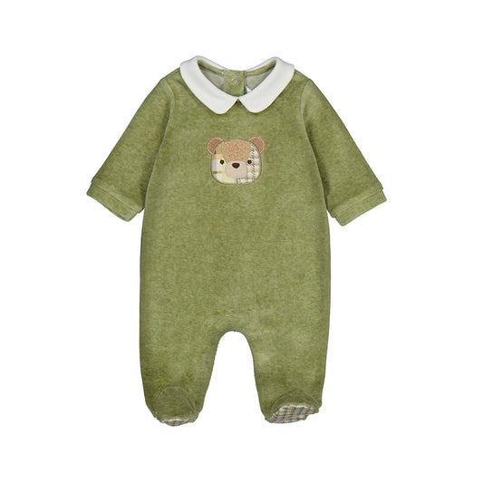 MAYORAL - Velour Onesie - Green