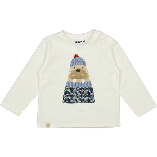 MAYORAL - L/s t-shirt applique animal