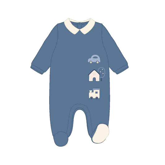 MAYORAL - Velour Onesie - ArcticBlue