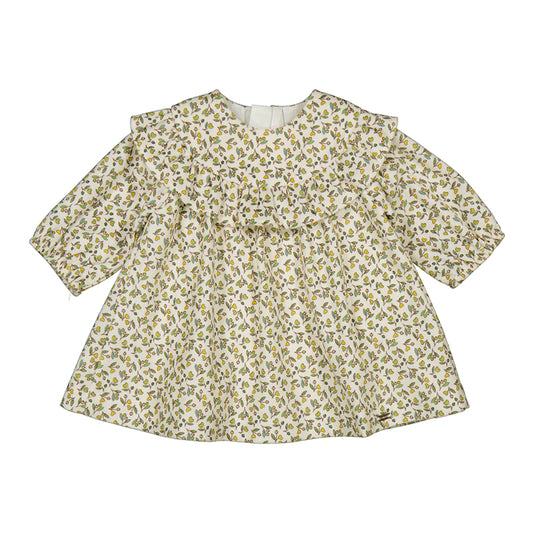 MAYORAL - Printed velvet dress - Olive