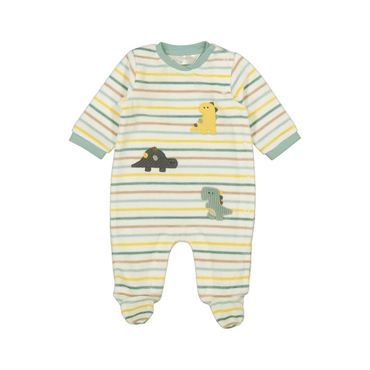 MAYORAL - Striped velour onesie