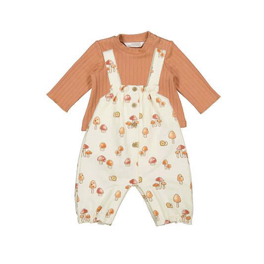 MAYORAL - Printed dungarees set - Cinammon