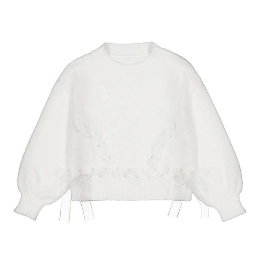 MAYORAL - Faux fur ribbon sweater